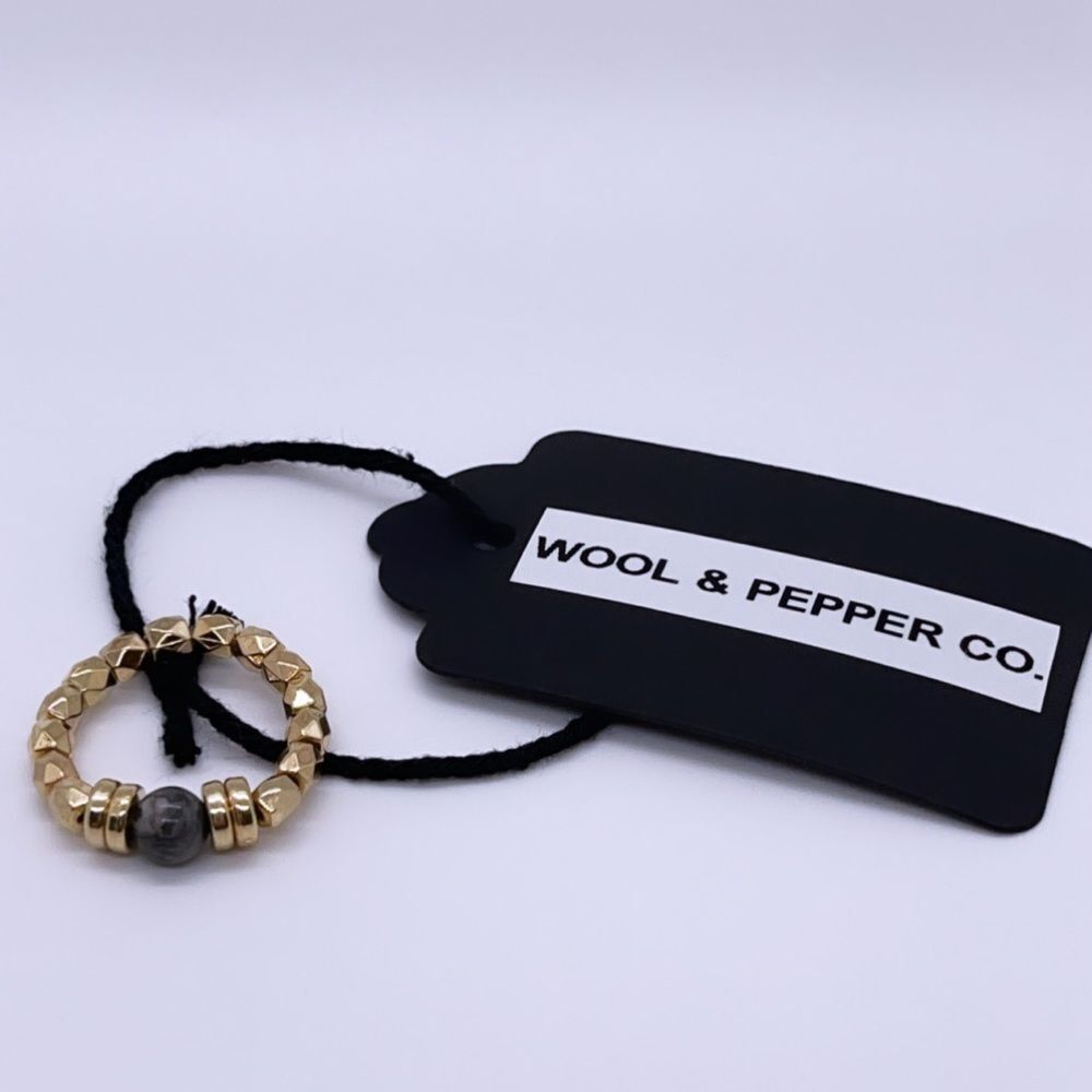 NWT Wool + Pepper Co. Beaded Stackable Ring